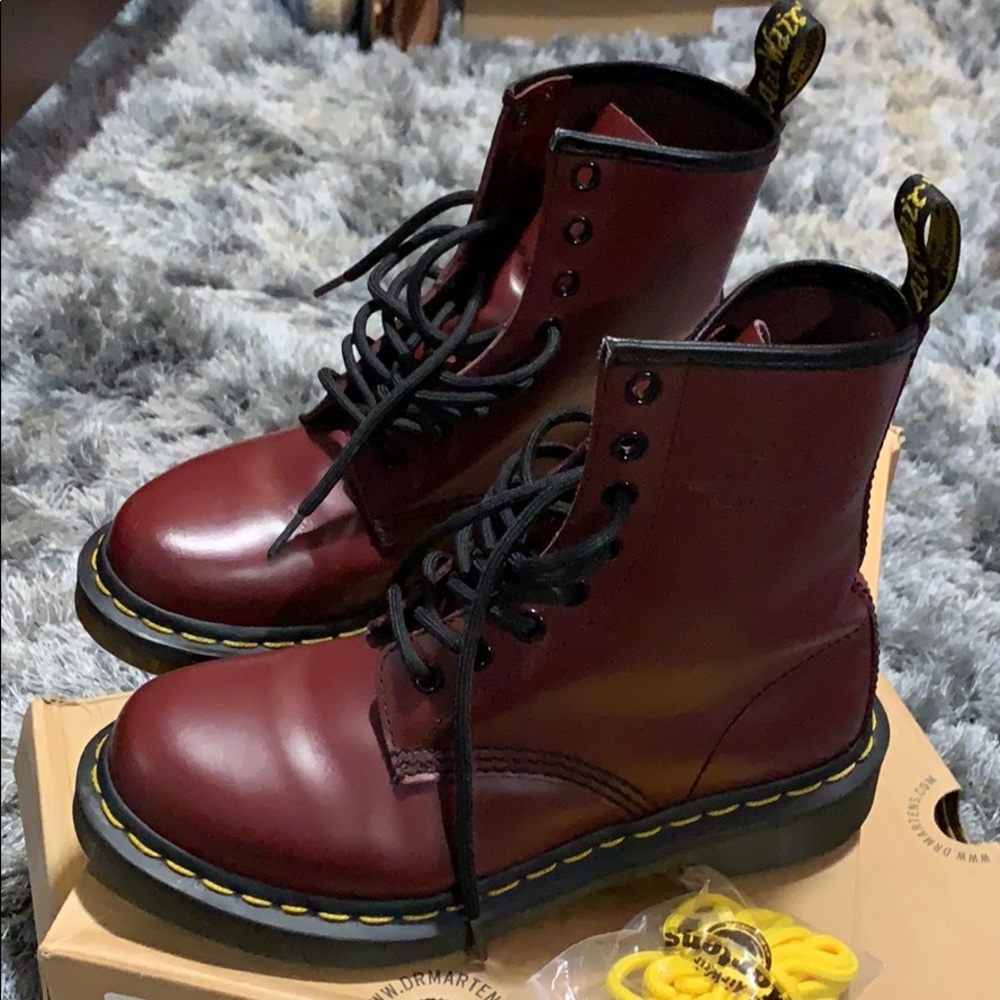 Dr Martens cherry red boots women size 5